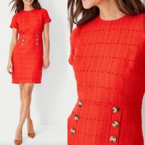 Ann Taylor Red Textured Dress